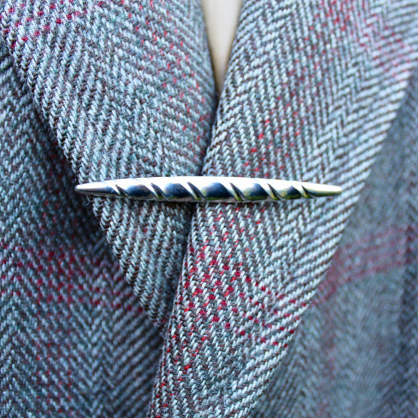 Silver Collar Bar Brooch