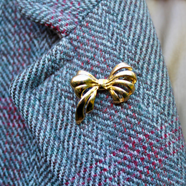Gold Bow Brooch