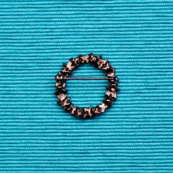 Purple and Silver Wreath Brooch