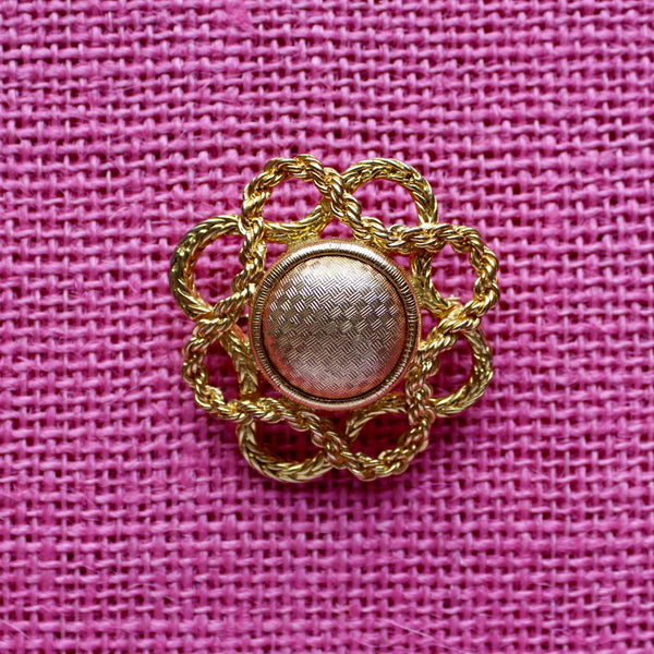 Monet Braided Chequerboard Brooch