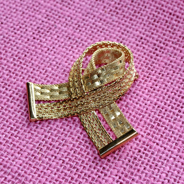 Memorial Ribbon Brooch 1980s