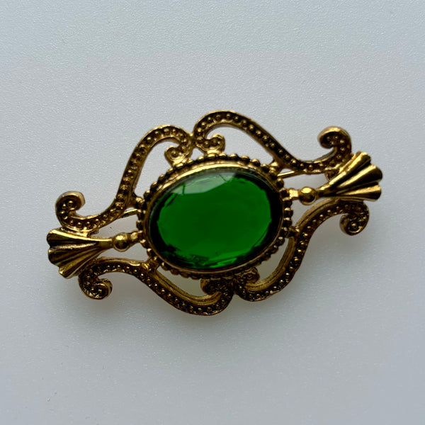 Green Regency Faceted Brooch