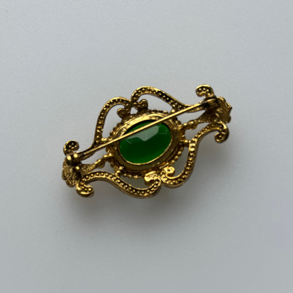 Green Regency Faceted Brooch