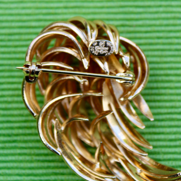 Grosse Gold Leaves 1964 Brooch