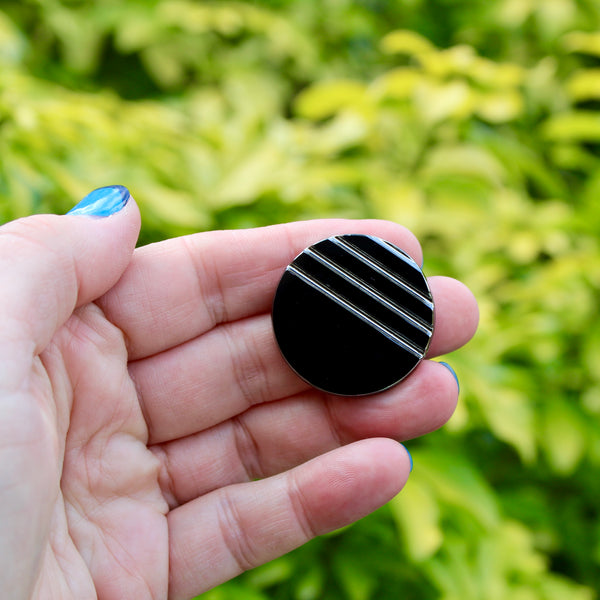 Czech Glass Black Styles Vintage Brooches