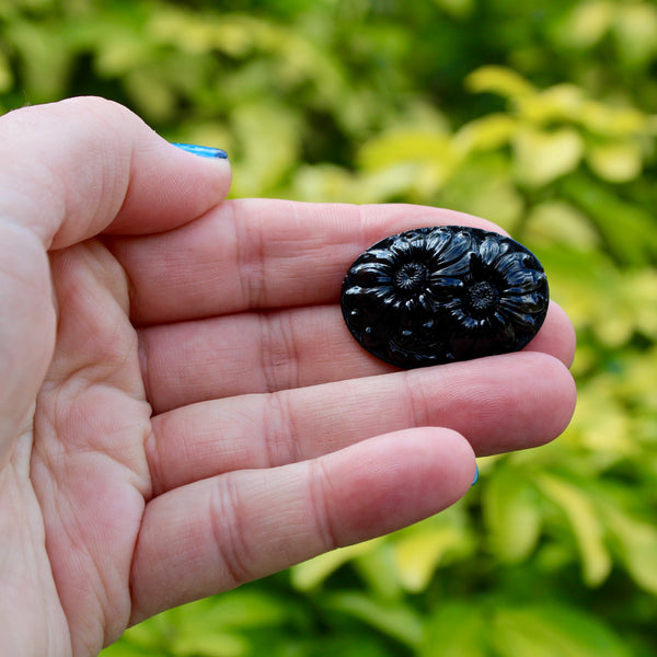 Czech Glass Black Styles Vintage Brooches
