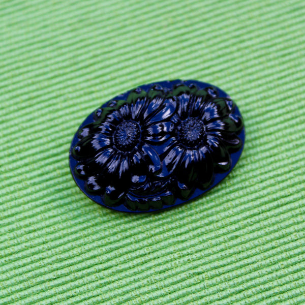 Czech Glass Black Styles Vintage Brooches