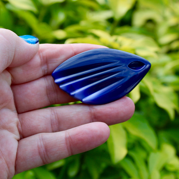 Czech Glass Blue Flipper