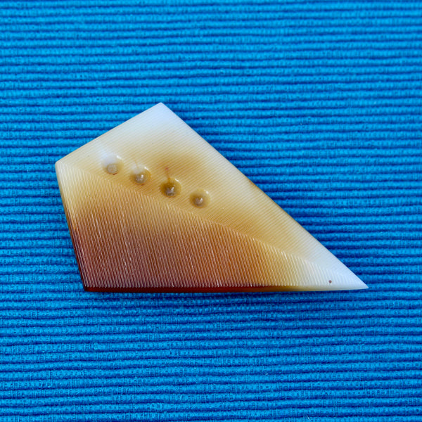 Czech Glass Flat Triangular Pyramid Brooch