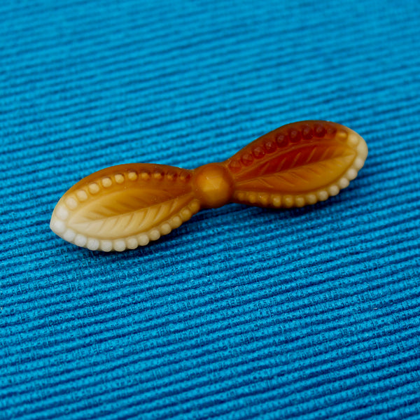 Czech Glass Brown and Caramel Bow Brooches