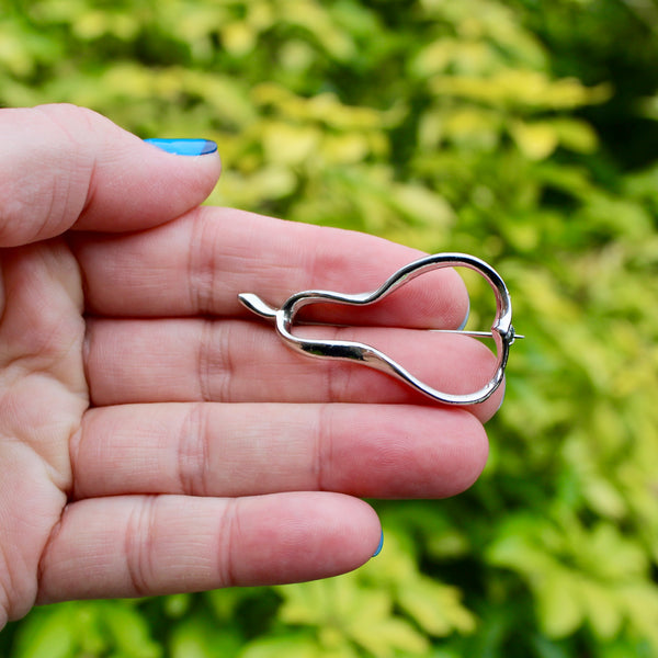 Chrome Pear Brooch