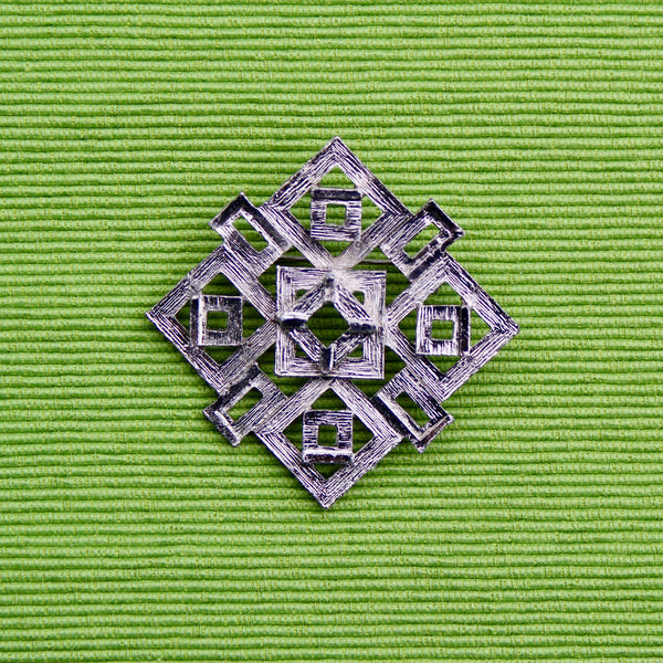 Silver Square Diamond Brooch