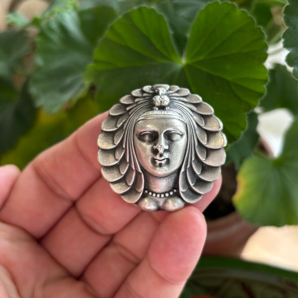 Goddess Brooch with Head Dress