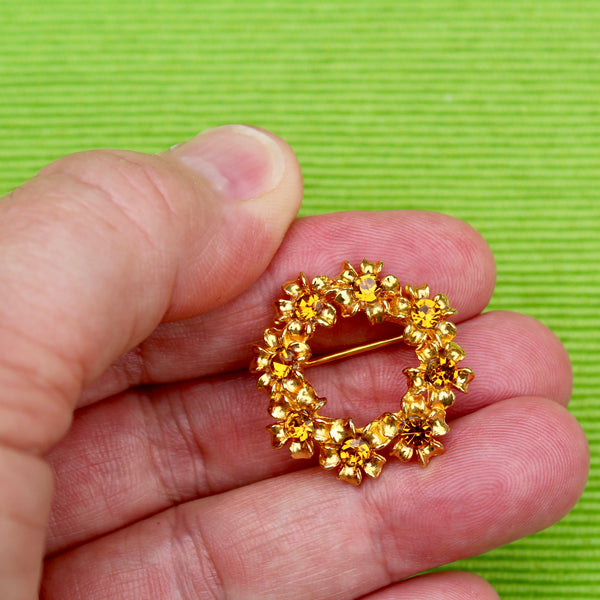 Topaz Wreath Brooch