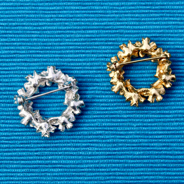 Pearl and Silver Wreath Brooch