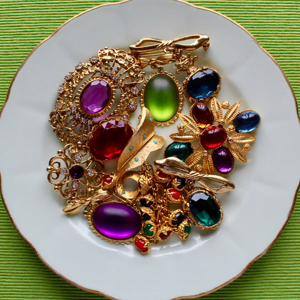 Blue Jewel Regency Brooch