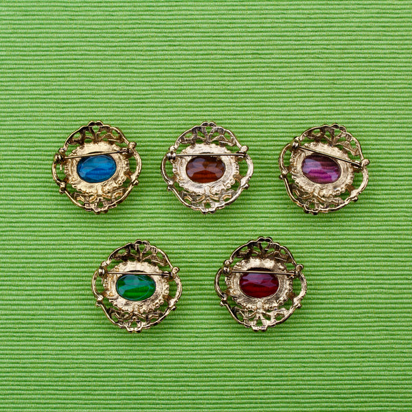 Blue Jewel Regency Brooch
