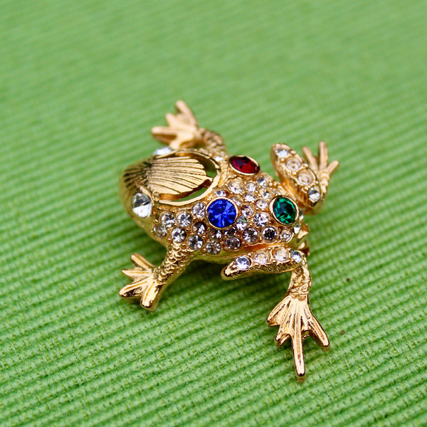 Sparkly Frog Triple Spots Brooch