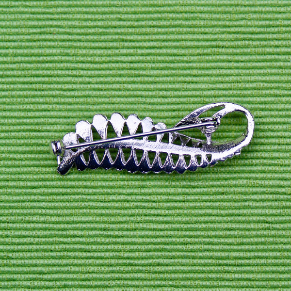 Faux Marcasite Fern Brooch
