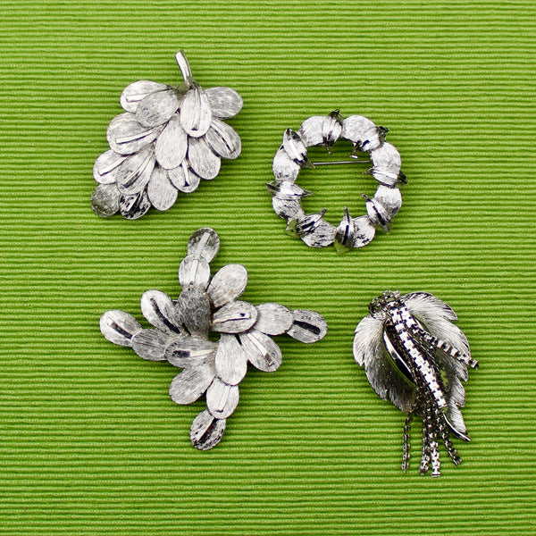 Modernist Silver Leaf Brooch