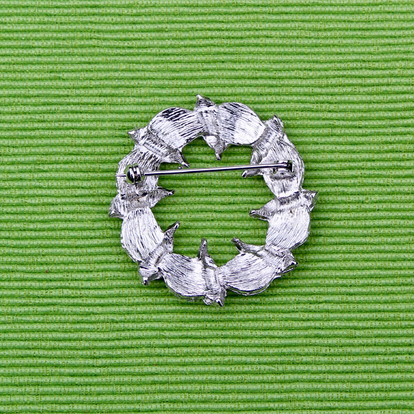 Modernist Silver Wreath Brooch