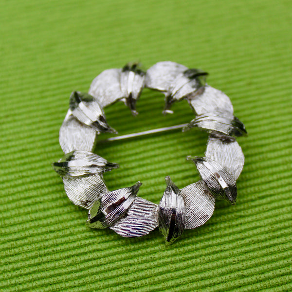 Modernist Silver Wreath Brooch