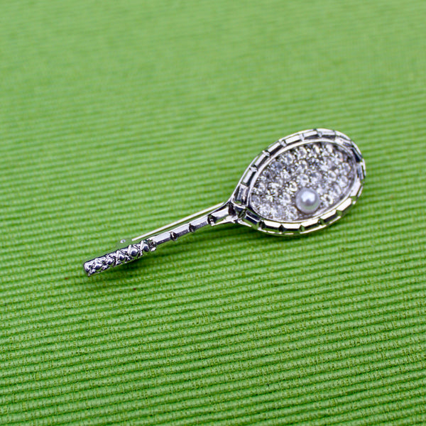 Tennis Racquet Brooch