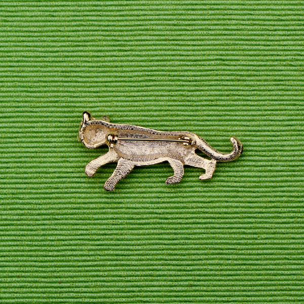 Walking Enamel Tiger Brooch