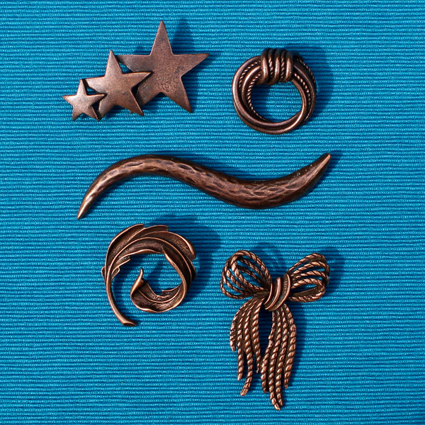 Modernist Copper Worm Brooch