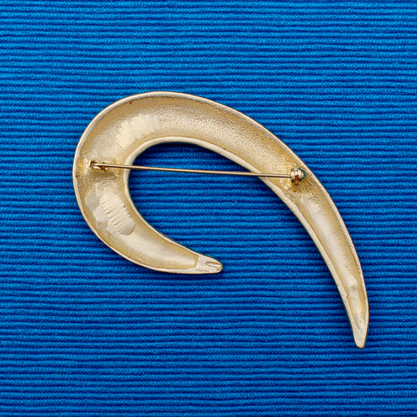 Gold Swoosh Brooch