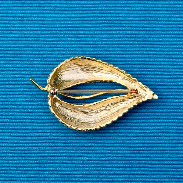 Modernist Open Leaf Brooch