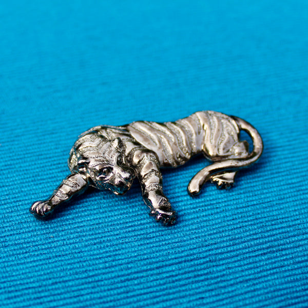 Silver Tiger Brooch
