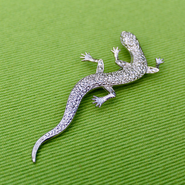 Silver Lizard Brooch