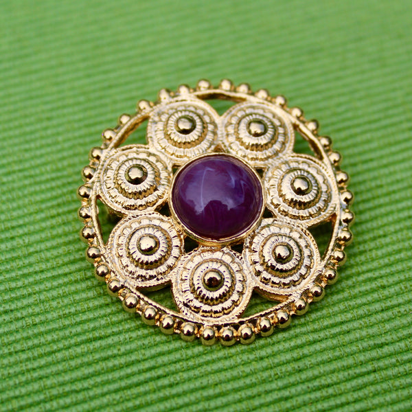 Purple Shield Brooch