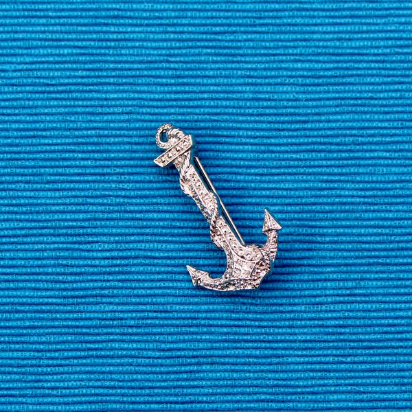 Silver Anchor Brooch