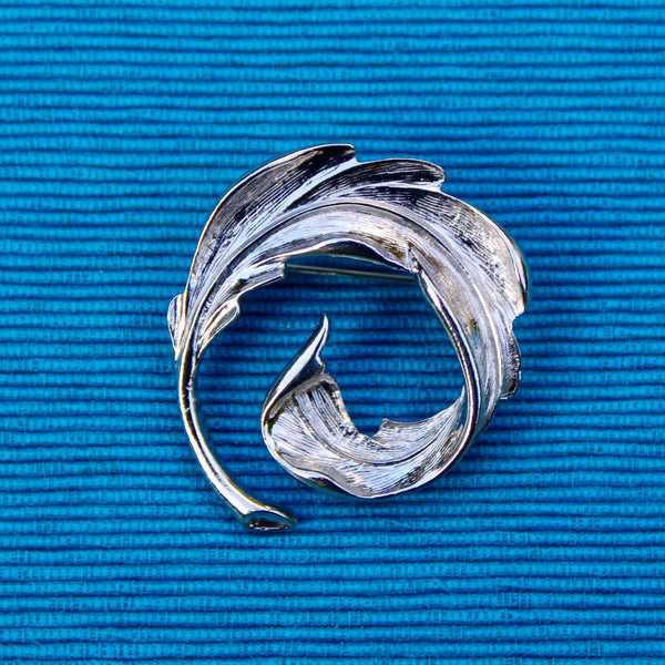 Modernist Silver Leaf 2 Brooch