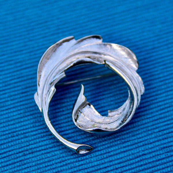 Modernist Silver Leaf 2 Brooch