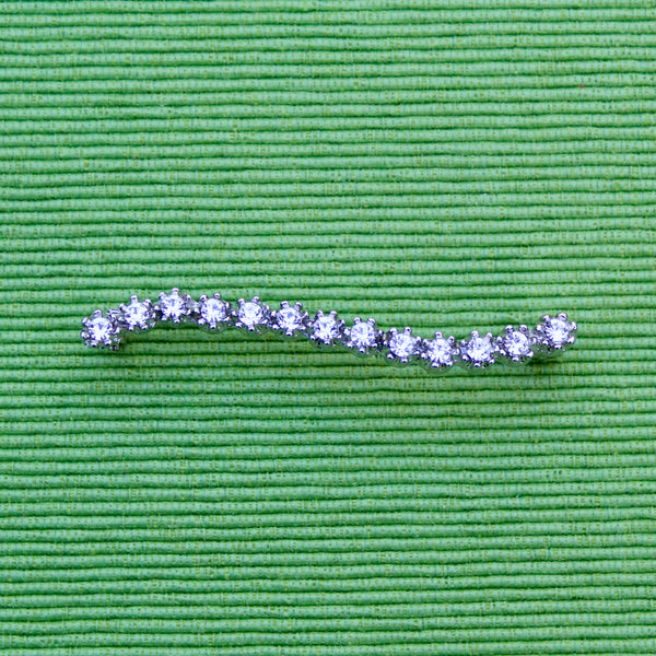 Rhinestone Wave Brooch