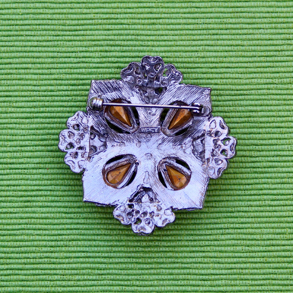 Purple and Silver Gothic Brooch