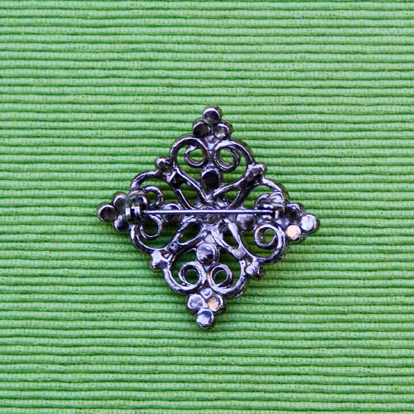 Square Silver Gothic Brooch