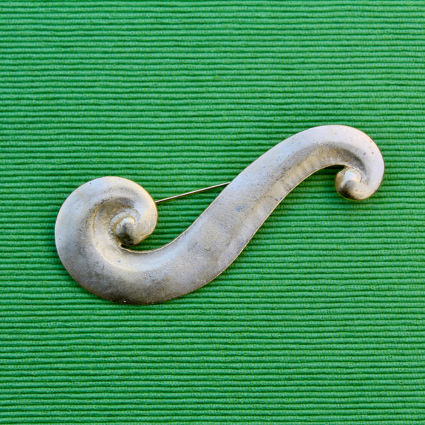 Antiqued Gold Swirl Brooch