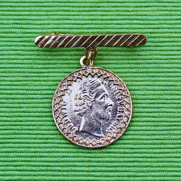 Military Medal Coin Brooch