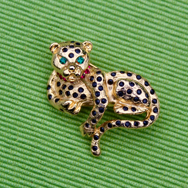 Black Rhinestone Leopard