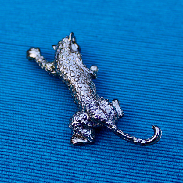 Leopard Silver Brooch