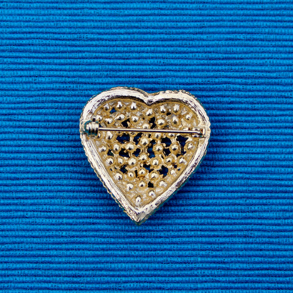 Rhinestone Heart Purple Gold