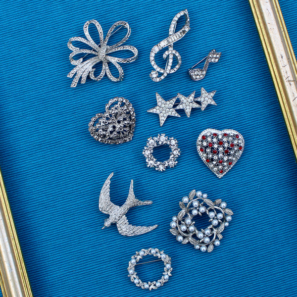 Marcasite Ribbon Brooch