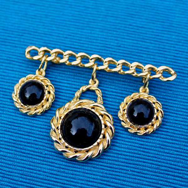 Triple Chain Drop Brooch