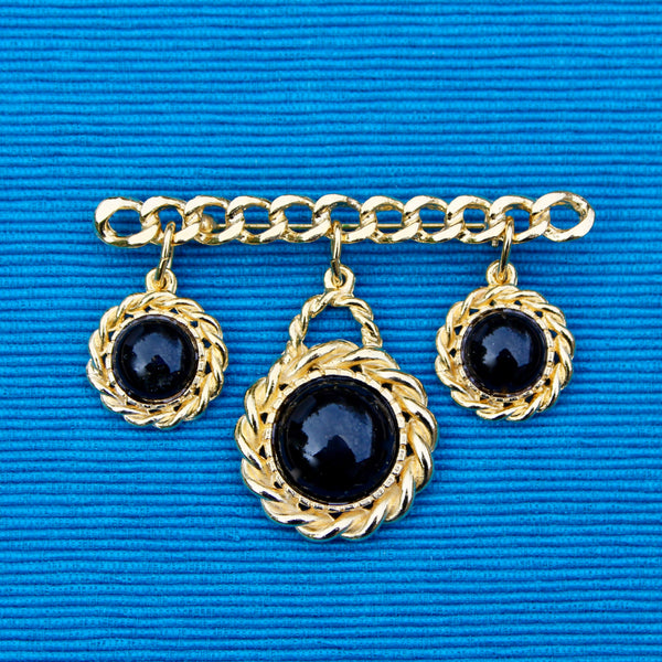 Triple Chain Drop Brooch