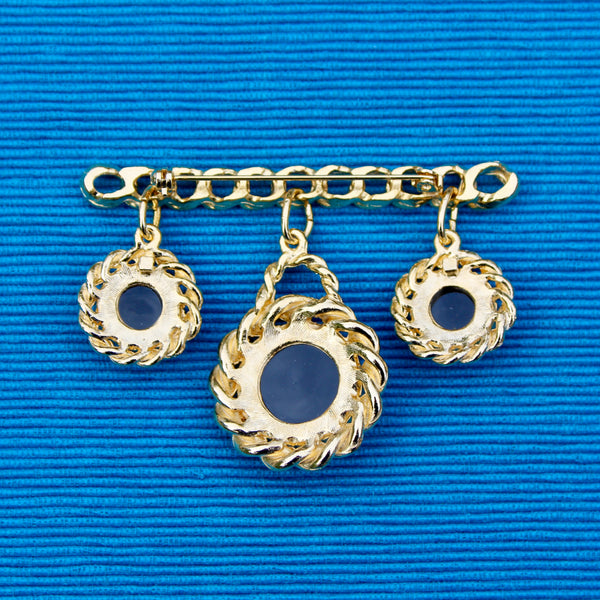 Triple Chain Drop Brooch
