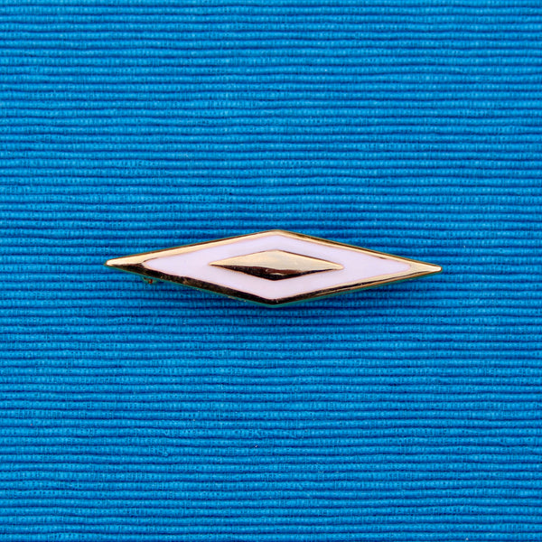 Cream Enamel Diamond Brooch